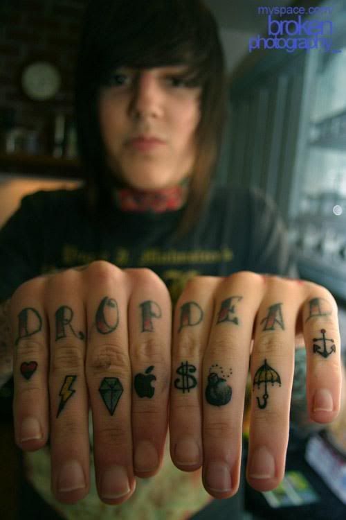 Oli Sykes' knuckle tatoos Pictures, Images and Photos · awesomeness