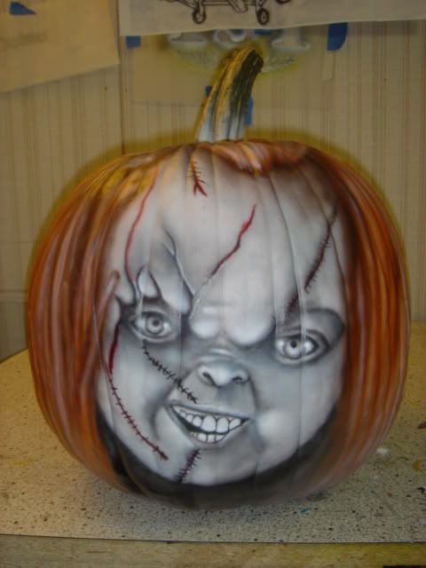 chucky pumpkin painting
