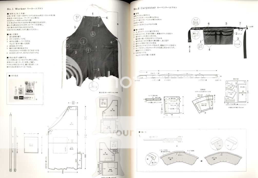 BOOK OF APRONS FOR MEN   Japanese Pattern Book  