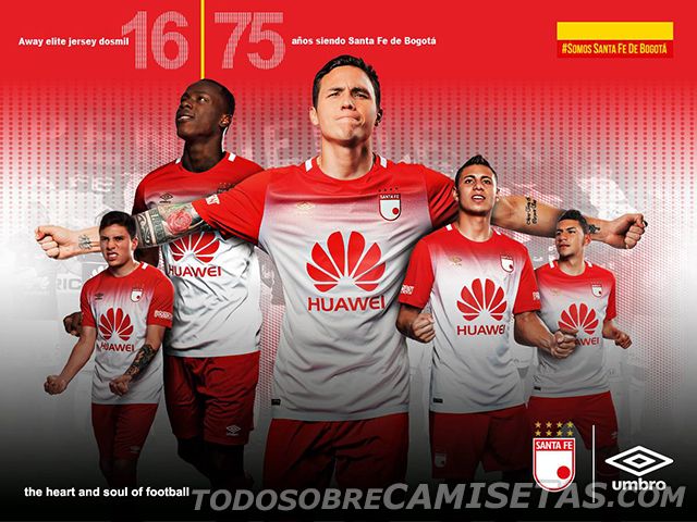 Camisetas Umbro de Independiente Santa Fe 2016 